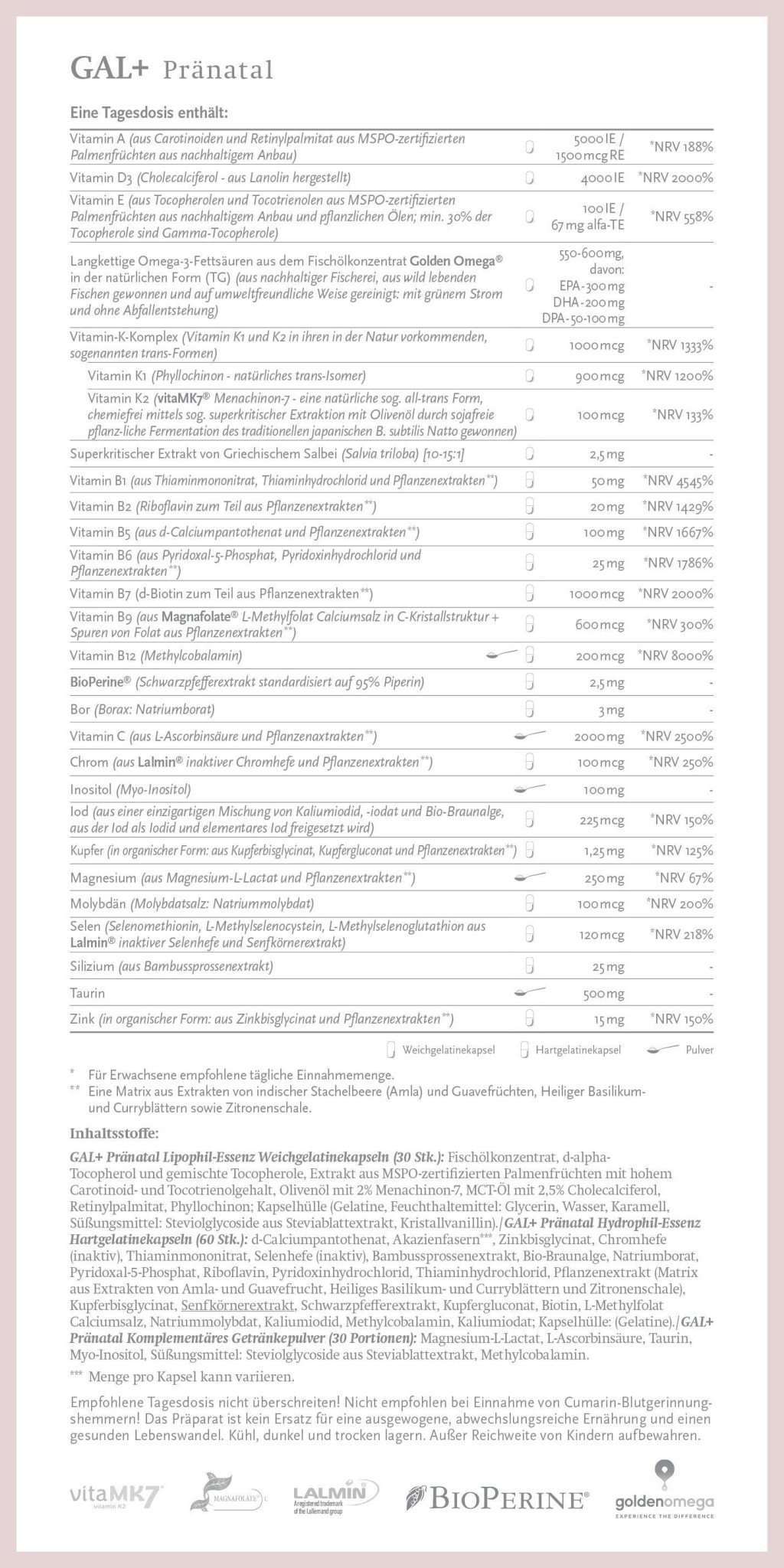 GAL+ Pränatal vitamine
