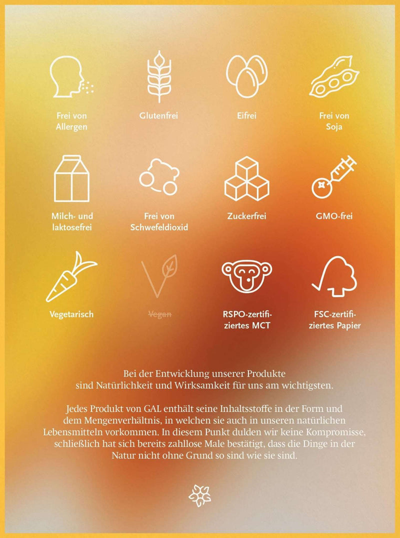 Eine Infografik mit Symbolen für allergenfrei, glutenfrei, eifrei, sojafrei, milchfrei, schwefelfrei, zuckerfrei und mehr.