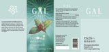Produktverpackung von GAL Pfefferminzöl-Kapseln mit Pfefferminzblatt-Grafik, Text und 60 magensäureresistenten Kapseln à 30g.